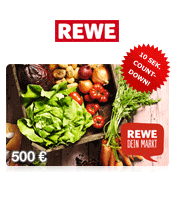 Perfekt für den Wocheneinkauf. Rewe Gutschein 500 EUR