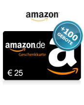 Amazon Gutschein 25 EUR + 100 Bids