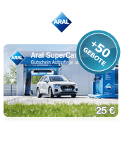 Immer das richtige Geschenk. ARAL Tankgutschein 25 EUR + 50 Bids